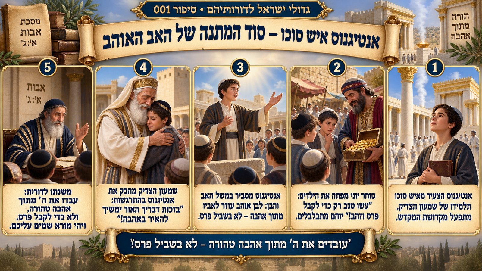 תמונת סיכום — אנטיגנוס איש סוכו: אנטיגנוס איש סוכו — סוד המתנה של האב האוהב